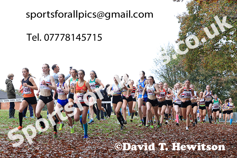 Womens Under-17s 2024 National Cross Country Relays, Berry Hill Park, Mansfield.   Photo: David T. Hewitson/Sports for All Pics